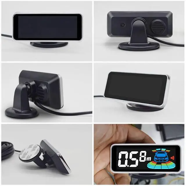 Alt view image 4 of 5 - Universal 4-Sensor Car Reverse Backup Radar System - LED Display Parking Sensor Kit with Voice Alert & Distance Alarm - 12V Auto Rear Alert Monitor System compatible with Ford SUV Truck