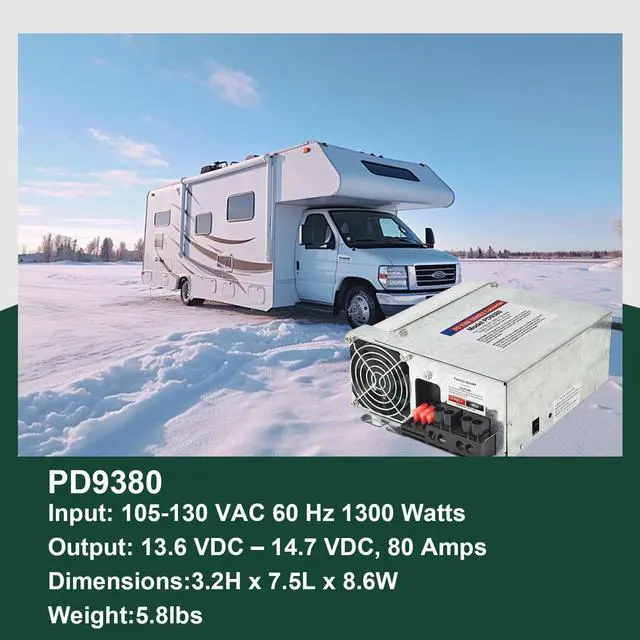 Alt view image 5 of 5 - PD9380 Power Converter replacement-9300 Series Converter,80Amp 120V to 12V RV Converter Charger for RV Camper Caravans Trailer Battery,1300W