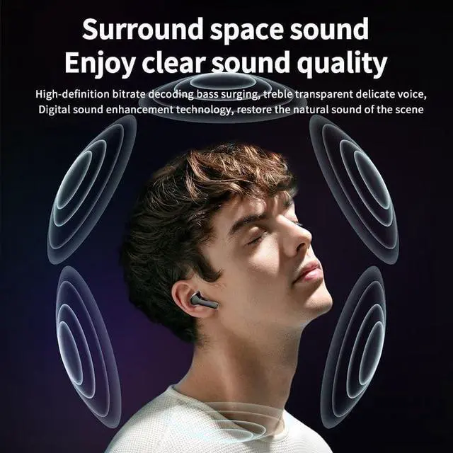 Alt view image 2 of 5 - ZKBSIAXD Wireless Earbuds Bluetooth 5.3 with AI Translator, Smart Touch Screen Case, ENC Noise Cancelling in-Ear Headphones, 48H Playtime, HiFi Sound, Touch Control, Support 26 Languages-Black