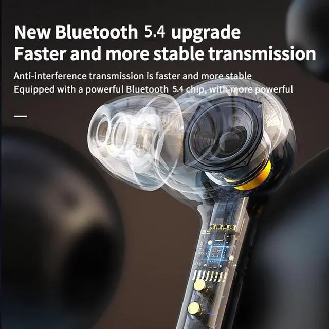 Alt view image 4 of 5 - ZKBSIAXD Wireless Earbuds Bluetooth 5.3 with AI Translator, Smart Touch Screen Case, ENC Noise Cancelling in-Ear Headphones, 48H Playtime, HiFi Sound, Touch Control, Support 26 Languages-Black