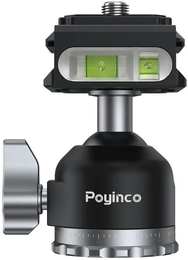 Main image of POYINCO Tripod Mini Ball Head 360 Degree Rotating Panoramic Ballhead with 1/4" Screw Quick Shoe Plate, for Tripod Monopod Slider DSLR Camera Camcorder,Max Load up to 5 kg/ 11lb