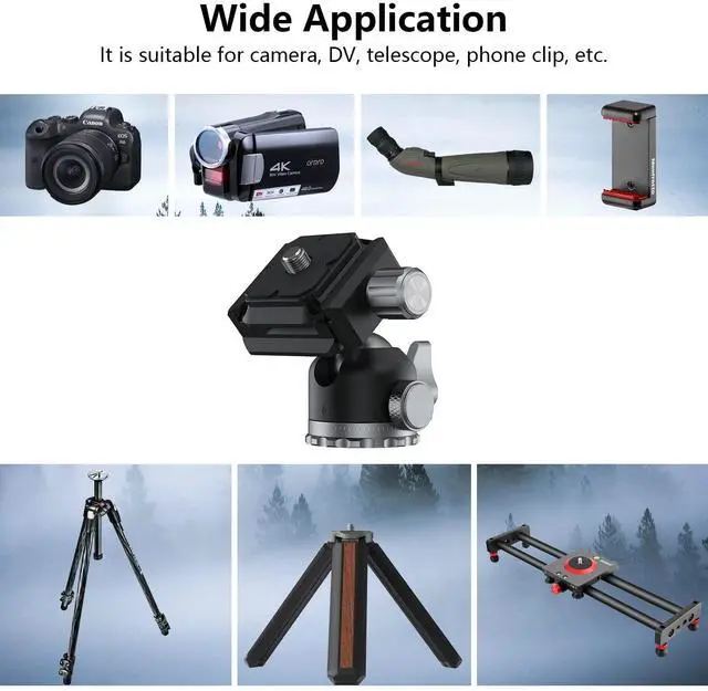Alt view image 5 of 5 - POYINCO Tripod Mini Ball Head 360 Degree Rotating Panoramic Ballhead with 1/4" Screw Quick Shoe Plate, for Tripod Monopod Slider DSLR Camera Camcorder,Max Load up to 5 kg/ 11lb