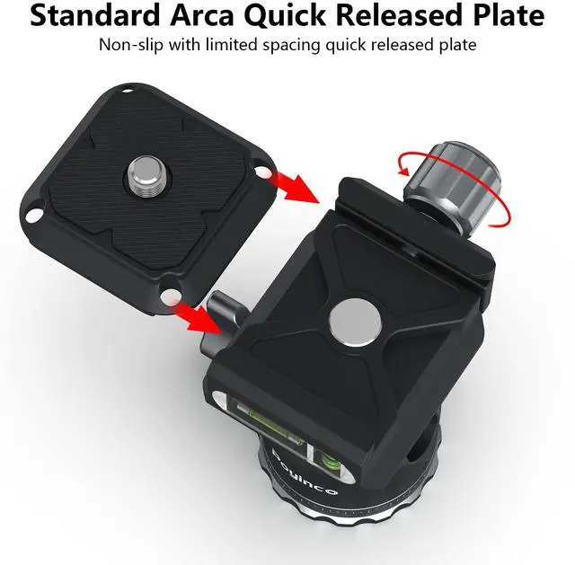 Alt view image 4 of 5 - POYINCO Tripod Mini Ball Head 360 Degree Rotating Panoramic Ballhead with 1/4" Screw Quick Shoe Plate, for Tripod Monopod Slider DSLR Camera Camcorder,Max Load up to 5 kg/ 11lb