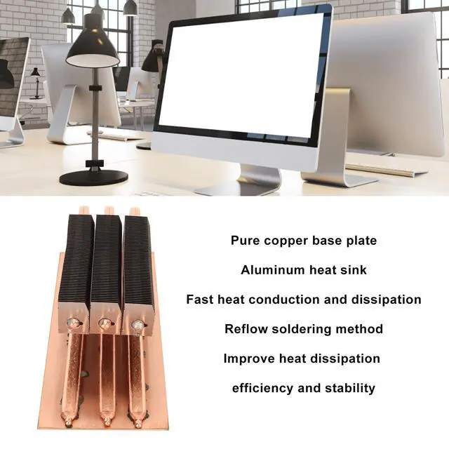 Alt view image 3 of 5 - 3060 3080 3090 Backplane, Pure Copper Heat Sink Graphics Card Backplane, Pure Copper Sheet with Cooling Fan for Memory Auxiliary Radiator
