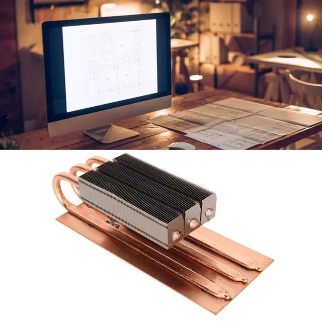Alt view image 4 of 5 - 3060 3080 3090 Backplane, Pure Copper Heat Sink Graphics Card Backplane, Pure Copper Sheet with Cooling Fan for Memory Auxiliary Radiator