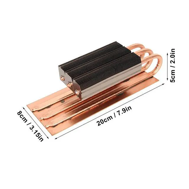 Alt view image 5 of 5 - 3060 3080 3090 Backplane, Pure Copper Heat Sink Graphics Card Backplane, Pure Copper Sheet with Cooling Fan for Memory Auxiliary Radiator