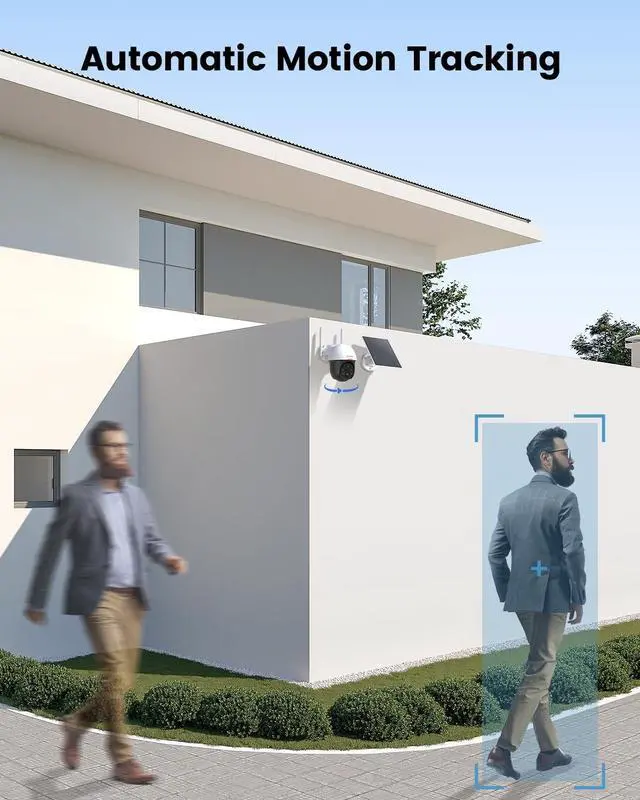 Alt view image 3 of 5 - DEKCO Security Cameras Wireless Outdoor, Solar Powered, Panoramic PTZ, Auto Motion Tracking, True 2K, Color Night Vision, Spotlights, 2-Way Talk, 2 Pack