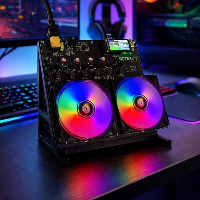 Alt view image 2 of 3 - Bitcoin Merch NerdOCTaxe BTC Miner, 9.6TH/s Hash Rate, with Power Supply