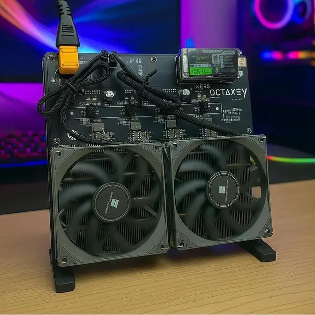 Alt view image 3 of 3 - Bitcoin Merch NerdOCTaxe BTC Miner, 9.6TH/s Hash Rate, with Power Supply