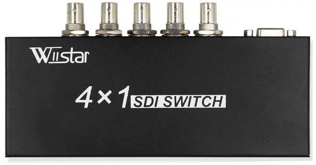 Main image of Wiistar 4x1 3Gb/s SDI Switcher with ReClock Technology, Supports SD, HD and 3G-SDI up to 1320 Ft (4 inputs and 1 Output)