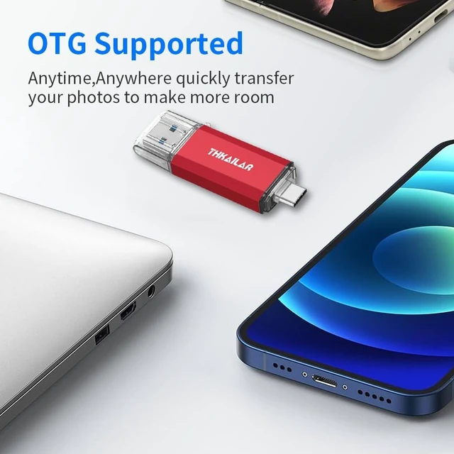 Alt view image 3 of 5 - Thkailar 32GB 5 Pack FAT32 USB C Thumb Drive, Up to 100MB/S Read, Flash Drive for iPhone 15/Mac,Laptops,PC
