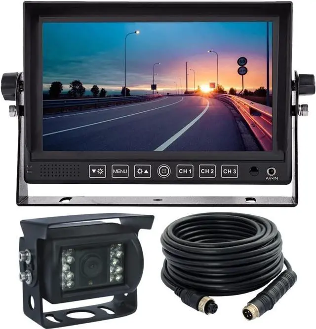 Main image of 7" Wired Rear View Reverse Backup Camera System 1080P AHD with Audio,Parking Lines,Waterproof IP69K IR Camera for Tractor/Motorhome/Bulldozer/Snow Plow/Van/Heavy Equipment/Forklift/Skid Loader