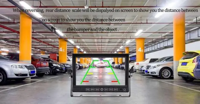 Alt view image 4 of 5 - 7" Wired Rear View Reverse Backup Camera System 1080P AHD with Audio,Parking Lines,Waterproof IP69K IR Camera for Tractor/Motorhome/Bulldozer/Snow Plow/Van/Heavy Equipment/Forklift/Skid Loader