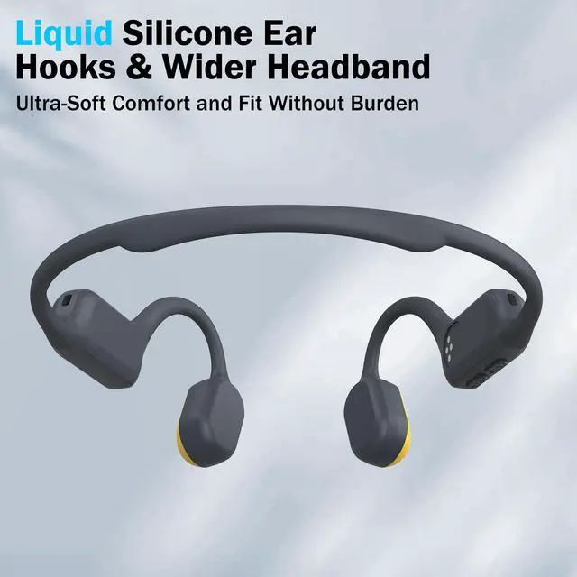 Alt view image 5 of 5 - MARLALL Swimming Bone Conduction Headphones with Night Safety Light, IP68 Waterproof 32G MP3 Memory, Soft Silicone Underwater Headphones,Submersible Sport Earbuds/Earphones for Swimming Diving-Brown