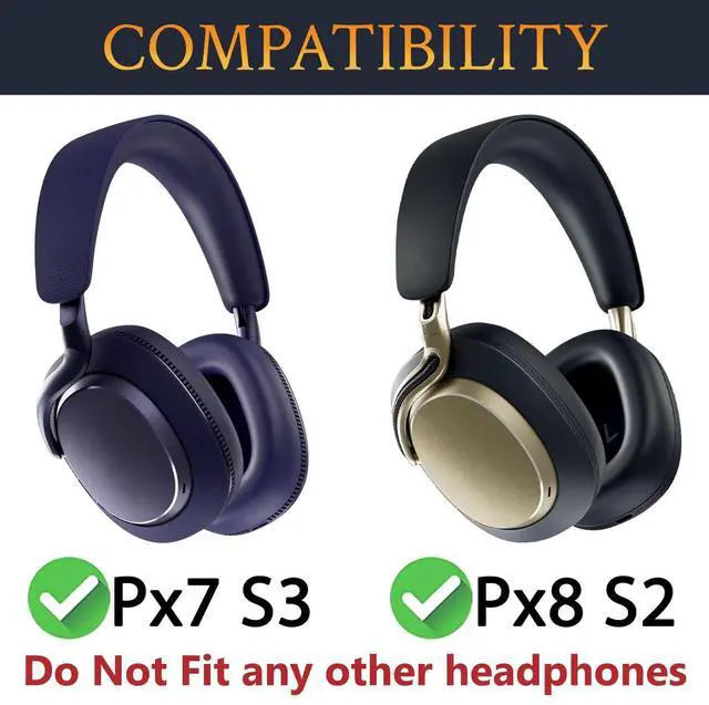 Alt view image 2 of 5 - SOULWIT Earpads Replacement for Bowers & Wilkins Px7 S3/Px8 S2 Wireless Headphones, Ear Pads Cushions with Soft Protein Leather and High-Density Memory Foam - Indigo Blue