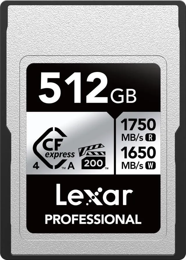 Main image of Lexar 512GB Professional CFexpress Type A Silver 4.0 Memory Card, for Photographers, Videographers, Up to max 1750/1650 MB/s, 8K Video (LCAEXS4512G-RNENU)