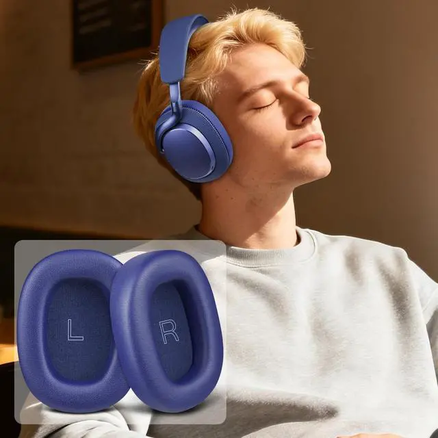 Alt view image 5 of 5 - SOULWIT Earpads Replacement for Bowers & Wilkins Px7 S3/Px8 S2 Wireless Headphones, Ear Pads Cushions with Soft Protein Leather and High-Density Memory Foam - Indigo Blue