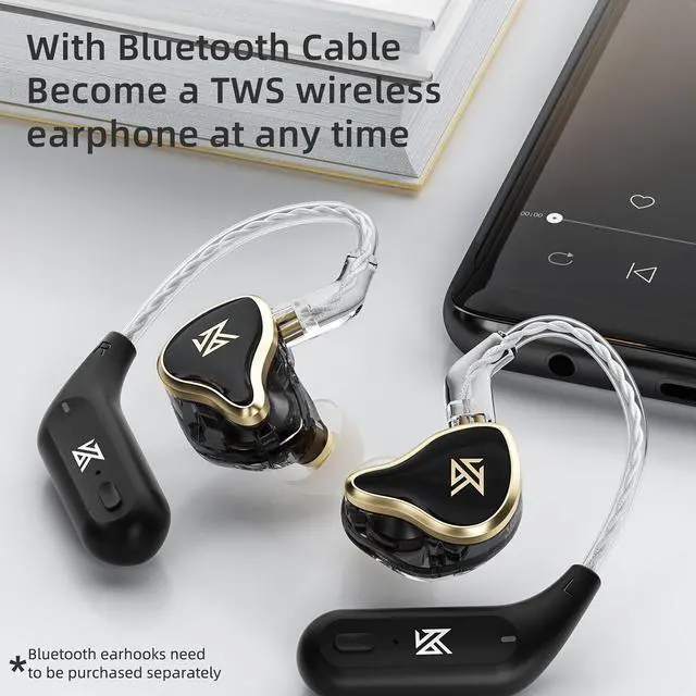 Alt view image 4 of 5 - KZ ZAS in-Ear Headphones Wired Earbuds, IEM Headphones, 8-Unit Hybrid High-Frequency 7BA+ 1DD HiFi Stereo Sound Earphones Noise Cancelling Earbuds(with Mic,Black)