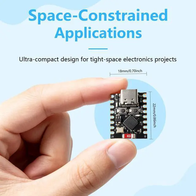 Alt view image 2 of 5 - ESP32-C3 Super Mini Development Board 5PCS, ESP32 C3 Mini WiFi Bluetooth 5.0, 160MHz RISC-V ESP32C3 IoT Board, ESP32-C3 Supermini for Arduino, MicroPython, Smart Home & Wireless Projects