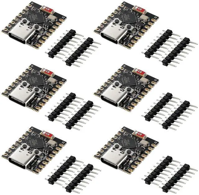 Main image of ESP32-C3 Super Mini Development Board 5PCS, ESP32 C3 Mini WiFi Bluetooth 5.0, 160MHz RISC-V ESP32C3 IoT Board, ESP32-C3 Supermini for Arduino, MicroPython, Smart Home & Wireless Projects