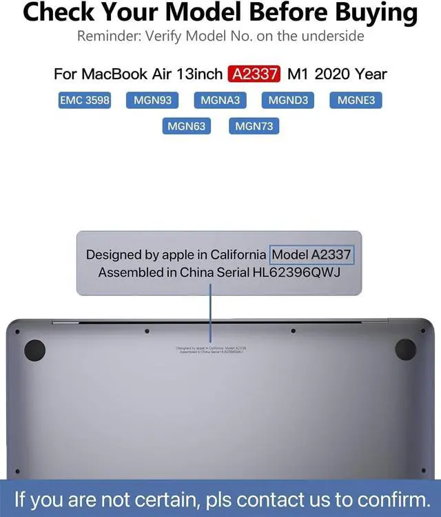 Alt view image 2 of 5 - LHM A2337 for MacBook Air 13.3" Screen Replacement for M1 2020 Model LCD Display Assembly 2560x1600 with Fix Kit EMC 3598 MGN63 MGN93 MGND3 MGN73 MGNA3 MGNE3 (A2337-Silver)