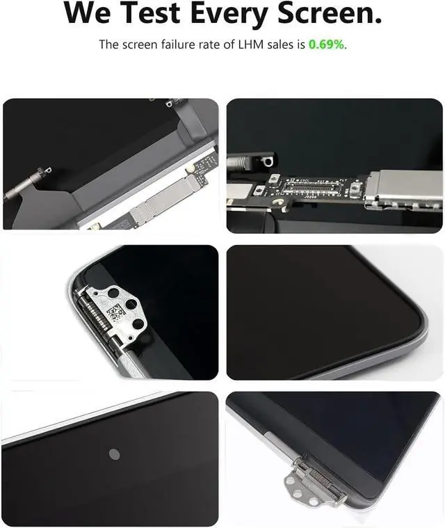 Alt view image 5 of 5 - LHM A2337 for MacBook Air 13.3" Screen Replacement for M1 2020 Model LCD Display Assembly 2560x1600 with Fix Kit EMC 3598 MGN63 MGN93 MGND3 MGN73 MGNA3 MGNE3 (A2337-Silver)