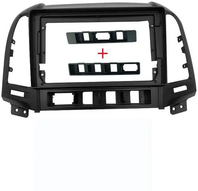 Main image of 9'' Car Radio Stereo Dash Frame Fascia Bezel Panel Compatible for Hyundai Santa Fe IX45 2006 07 08 09 10 11 12 Install Mount Kit