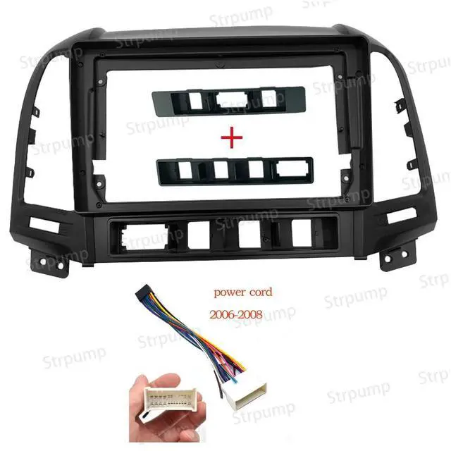 Alt view image 3 of 4 - 9'' Car Radio Stereo Dash Frame Fascia Bezel Panel Compatible for Hyundai Santa Fe IX45 2006 07 08 09 10 11 12 Install Mount Kit