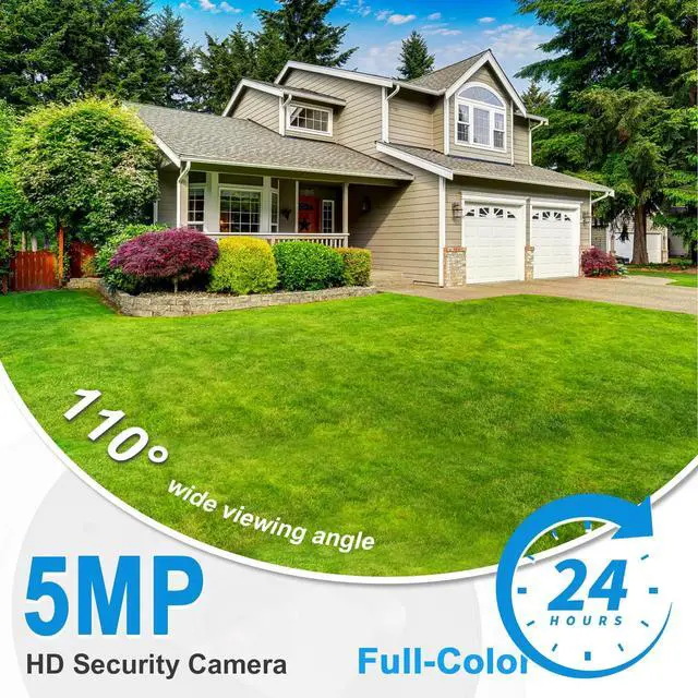 Alt view image 3 of 5 - MWRCTV 5MP Security POE IP Camera Outdoor,2.8mm 110 Wide Angle Lens,AI Human Detection Smart Color Night Vision,Built in Mic,Full Metal Case IP66 Waterproof for Home Surveillance