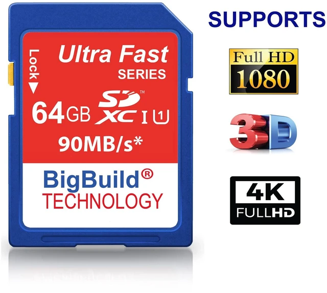 Alt view image 3 of 5 - BigBuild Technology 64GB Ultra Fast SDXC 90MB/s Memory Card Compatible with Canon PowerShot SX60/SX610/SX620 HS, SX70/SX710/SX720/SX730/SX740 HS Camera