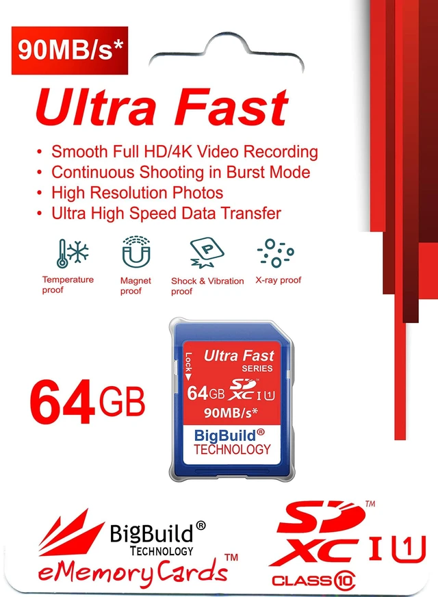 Alt view image 2 of 5 - BigBuild Technology 64GB Ultra Fast SDXC 90MB/s Memory Card Compatible with Canon PowerShot SX60/SX610/SX620 HS, SX70/SX710/SX720/SX730/SX740 HS Camera