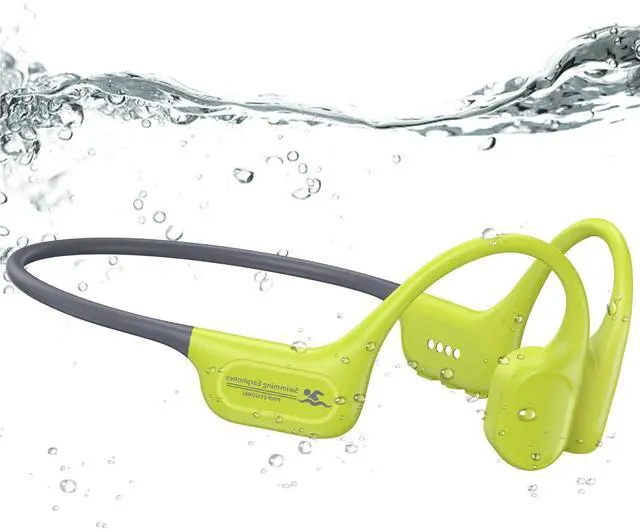 Main image of Full-Coverage Liquid Silicone Swimming Headphones, IP68 Waterproof Underwater Headphones, Bluetooth 6.0&MP3 with 32GB Memory Card, Soft/Skin-Comfortable Open Ear Bone Conduction Swim Earbuds(Green