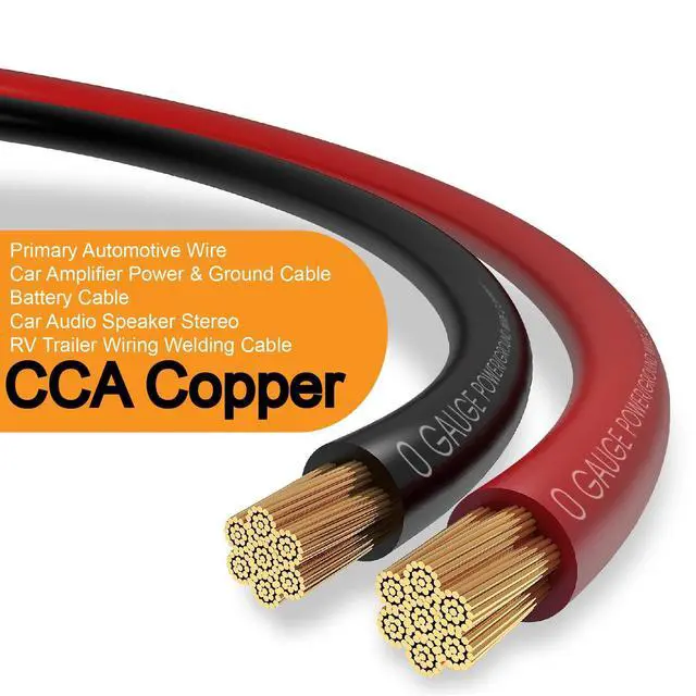 Alt view image 5 of 5 - 40FT 0 Gauge Wire,1/0 Battery Cable Copper Clad Aluminum for Winch,Reducer,Starter,Solar Power,DC Wiring,W/ 40 Feet PET Cable Sleeve,20pcs Connectors Lugs and 3:1 Heat Shrink Tube