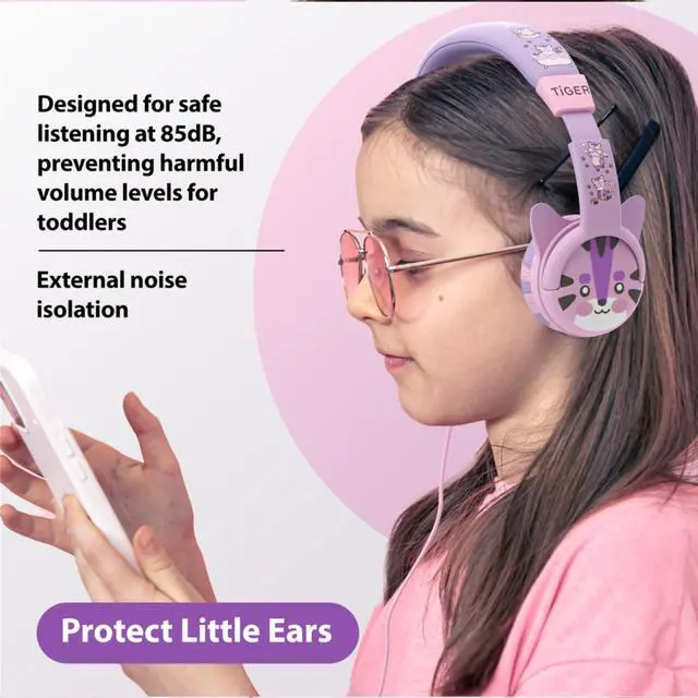 Alt view image 3 of 5 - Kidrox Wired Toddler Headphones for 1-7 Years Old 85dB Volume Limited Baby Headphones for Plane and Car Travel Children Headset for Airplane, iPad and Tablet, Kids Headphone with Cord for Children