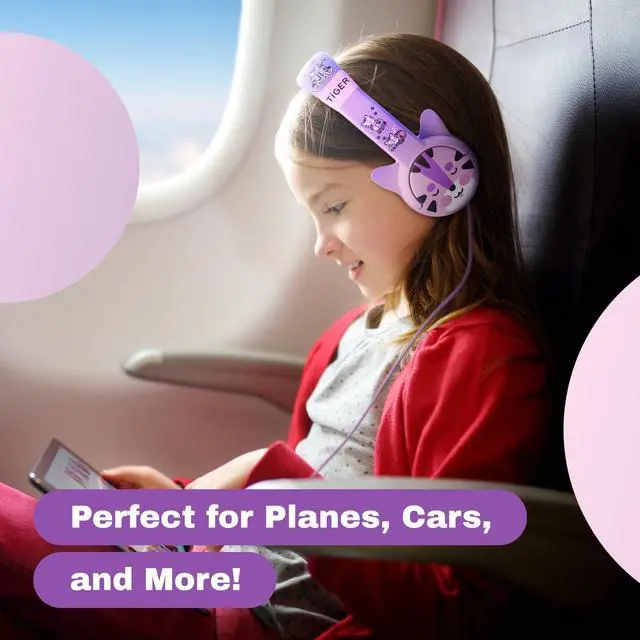 Alt view image 4 of 5 - Kidrox Wired Toddler Headphones for 1-7 Years Old 85dB Volume Limited Baby Headphones for Plane and Car Travel Children Headset for Airplane, iPad and Tablet, Kids Headphone with Cord for Children