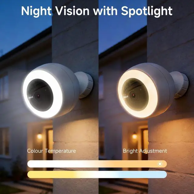 Alt view image 3 of 5 - Noorio 2K Security Cameras Wireless Outdoor, 12600mAh Battery-Powered Solar Camera with 600lm Spotlight, Color Night Vision, Motion Detection, 2-Way Audio, 2.4GHz WiFi Only,