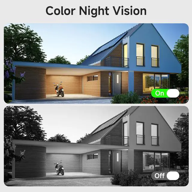 Alt view image 4 of 5 - Noorio 2K Security Cameras Wireless Outdoor, 12600mAh Battery-Powered Solar Camera with 600lm Spotlight, Color Night Vision, Motion Detection, 2-Way Audio, 2.4GHz WiFi Only,