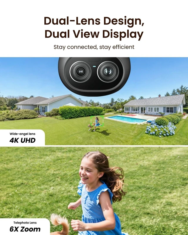 Alt view image 2 of 5 - REOLINK TrackFlex Floodlight WiFi, 4K 360 PTZ Dual-Lens Floodlight Camera