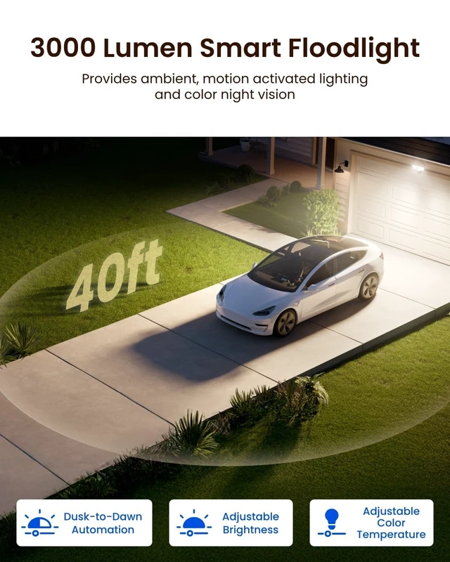 Alt view image 5 of 5 - REOLINK TrackFlex Floodlight WiFi, 4K 360 PTZ Dual-Lens Floodlight Camera