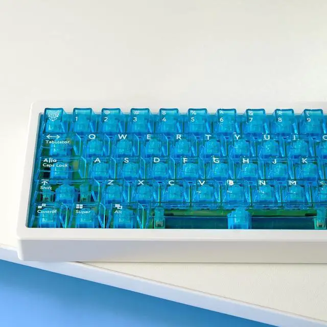 Alt view image 4 of 5 - Sumgsn 114 Keys Crystal Transparent Keycaps Cherry Profile Blue Clear Keycap Set Fir for 61/64/84/104/108 Cherry Mx Switches Mechanical Keyboard