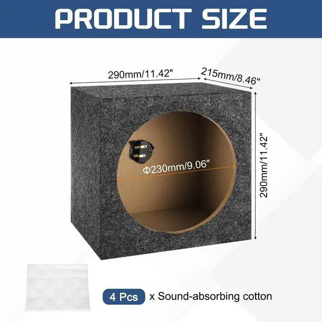 Alt view image 2 of 5 - MECCANIXITY 10 Inch Ported Wooden Speaker Enclosure, Gray Single Vented Subwoofer Box Car Audio Truck Speaker Box for DIY Homes Vehicle Audio Custom Sound Supplies