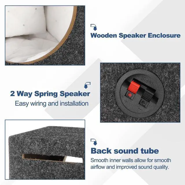Alt view image 3 of 5 - MECCANIXITY 10 Inch Ported Wooden Speaker Enclosure, Gray Single Vented Subwoofer Box Car Audio Truck Speaker Box for DIY Homes Vehicle Audio Custom Sound Supplies