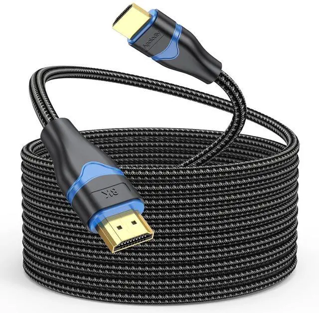 Main image of ApoJodly HDMI Cable 25 FT, 8K Long HDMI Cable 25 Foot 4K Ultra High Speed HDMI 2.1 Braided Cord 8K@60Hz, 4K@120Hz, eARC, HDCP2.3, HDR10 for HDTV, Projector, Monitor, Home Theater, Gaming, RTX