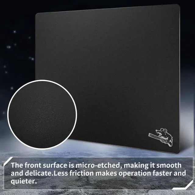 Alt view image 3 of 5 - SIROOLAC Glass Gaming Mouse Pad, 320mm x 360mm, FPS Game, Special Tempered Glass, Durable, 3mm Thick, Accurately and Quickly Target Your Opponents (320mm x 360mm, Black)