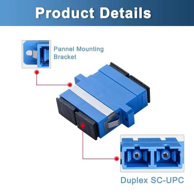 Alt view image 5 of 5 - GwliUni 40Pcs SC-UPC to SC-UPC Couplers, Duplex Fiber Optical Adapters Cable Connectors