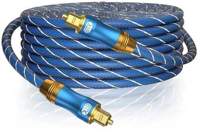 Main image of EMK Digital Optical Audio Cable 26Feet/8M Fiber Optical Toslink Cable SPDIF Audio Cable Male to Male Cord for Home Theater, Sound Bar, TV, PS4, Xbox, PlayStation & More
