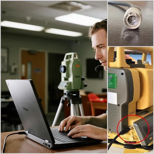 Alt view image 2 of 5 - Washinglee USB Total Station Data Collector Cable for Nikon DTM322 DTM352 DMT452 DTM330 DTM532 DTM522 NPL-332 NIVO Total Stations, Hirose Six Pin to USB Adapter Cable.