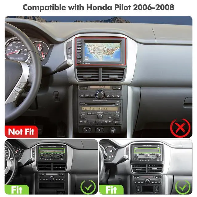 Alt view image 2 of 5 - 10.1 Inch IPS Touchscreen Android 13 Car Stereo for Honda Pilot 2006-2008 with Wireless CarPlay & Android Auto 2+32GB Car Radio, Support GPS, WiFi 6, Bluetooth,5.4, FM, Backup Camera, SWC, Dual