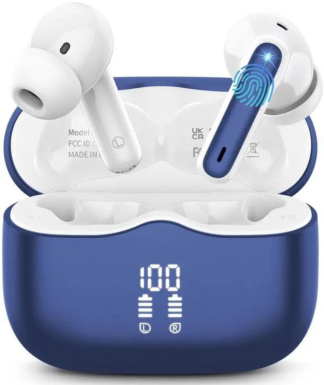 Main image of Wireless Earbuds, Bluetooth 5.4 Headphones in Ear with HiFi Stereo Deep Bass, 4 ENC Noise Cancelling Mic Wireless Earphones 40H, in-Ear Earbud Bluetooth Dual LED Display IP7 Waterproof,