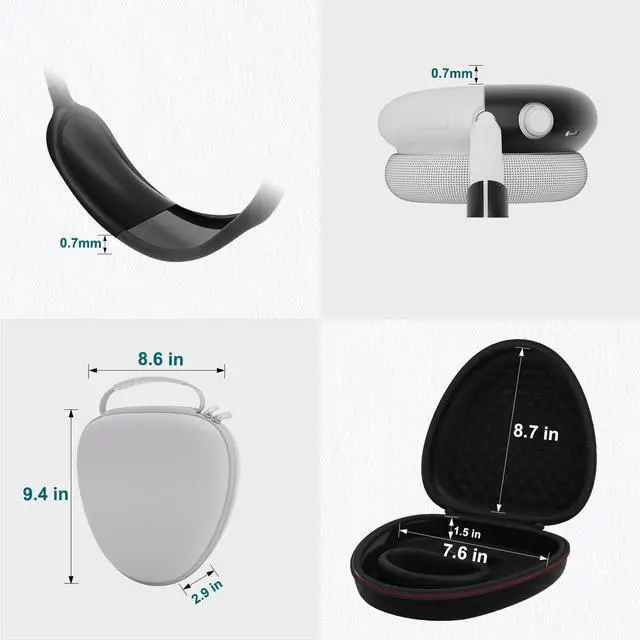 Alt view image 3 of 5 - Case Compatible with AirPods Max with Apple AirPods Max Ear Cups and Headband Silicone Covers, Smart Sleep Mode Headphone Case and Accessories, Purple